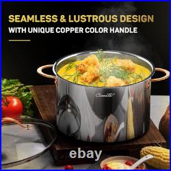 Stock Pot 12 Quart, 18/10 Tri-Ply Stainless Steel All Clad Stock Pot with Lid, S