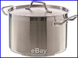 Stock Pot 12 Quart w Lid Stainless Steel Induction Cook Top Kitchen Cookware New