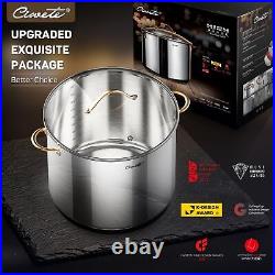 Stock Pot 20 Quart, 3 Ply Stainless Steel Stock Pot with Lid, 20 Quart Soup P