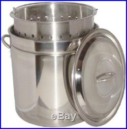 Stock Pot 44 qt. Stainless Steel With Basket And Steam Rim For Steaming Boiling