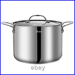 Stock Pot 8 Quart Soup Pot with Lid Stainless Steel Kitchen Cookware Large