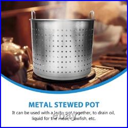 Stock Pot Insert Steamer Basket Stainless Steel Boiling Basket with Handle Cr