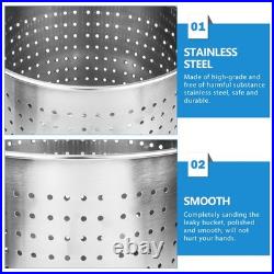 Stock Pot Insert Steamer Basket Stainless Steel Boiling Basket with Handle Cr