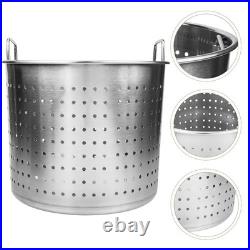 Stock Pot Insert Steamer Basket Stainless Steel Boiling Basket with Handle Cr