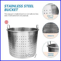 Stock Pot Insert Steamer Basket Stainless Steel Boiling Basket with Handle Cr