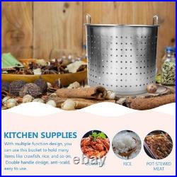 Stock Pot Insert Steamer Basket Stainless Steel Boiling Basket with Handle Cr