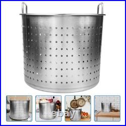 Stock Pot Insert Steamer Basket Stainless Steel Boiling Basket with Handle Cr