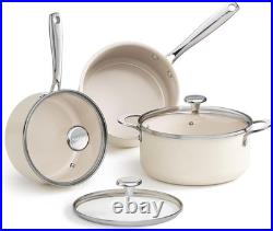 Stock Pot Set with Lid 5Qt, Ceramic Saucepan Set 2.5/3.5Qt, Induction Cooking