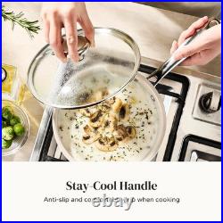 Stock Pot Set with Lid 5Qt, Ceramic Saucepan Set 2.5/3.5Qt, Induction Cooking