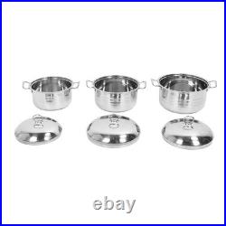 Stock Pot Stainless Steel Saucepan Set Anti Stick With Lid For Home Kitchen