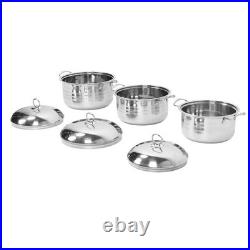 Stock Pot Stainless Steel Saucepan Set Anti Stick With Lid For Home Kitchen