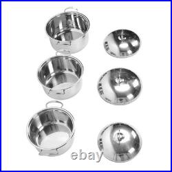 Stock Pot Stainless Steel Saucepan Set Anti Stick With Lid For Home Kitchen