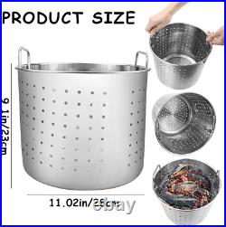 Stock Pot Steamer Basket Stainless Steel Insert Seafood Boil Pot Deep Fryer Bask