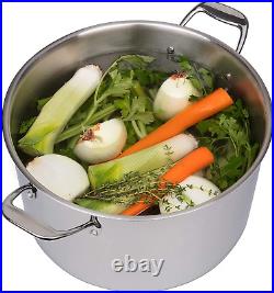Stock Pot Tri-Ply 18/10 Professional Grade Induction Ready with Stainless Stee