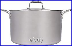 Stock Pot Tri-Ply 18/10 Professional Grade Induction Ready with Stainless Stee