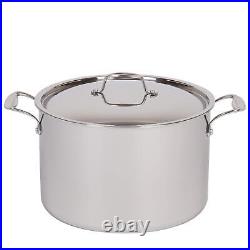 Stock Pot Tri-ply 18/10 Professional Grade Induction Ready with Stainless S