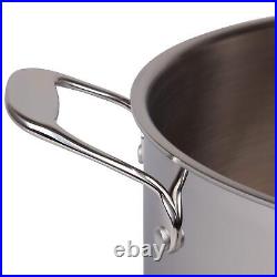 Stock Pot Tri-ply 18/10 Professional Grade Induction Ready with Stainless S