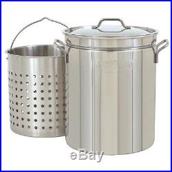 Stock Pot With Strainer 44 Qt Stainless Steel Seafood Stockpot Steam Boil Basket