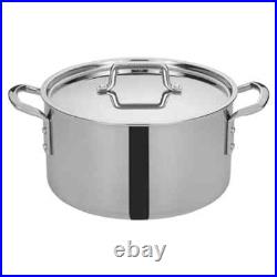 Stock Pot with Cover Tri-Ply Stainless Steel Superior Heating Dripless 12 Quart