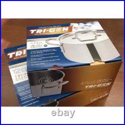 Stock Pot with Cover Tri-Ply Stainless Steel Superior Heating Dripless 16 Quart