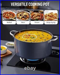 Stock Pot with Lid, 10 Qt Large Non Stick Cooking Pot, Induction Soup Pot for
