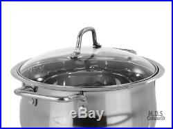Stockpot 16 Qt Stainless Steel Commercial Tri-Ply Capsule Bottom Pot Dutch Oven