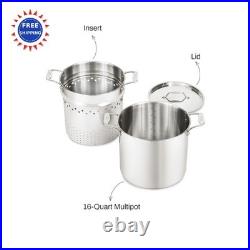 Stockpot 16 Quart Induction Multipot with Insert & Lid All Clad Simply Strain