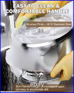 Stockpot 24 Quart Stainless Steel Professional Grade with Lid Silver Cooks