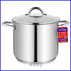 Stockpot 24 Quart Stainless Steel Tempered Glass Lid 500 F BKSSQ24 Durable Base