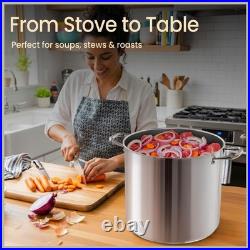 Stockpot 24 Quart Stainless Steel Tempered Glass Lid 500 F BKSSQ24 Durable Base