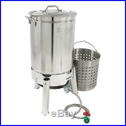 Stockpot 44 Qt Stainless Steel Boiler Steamer Kit Outdoor Cooker Fryer 55000 BTU