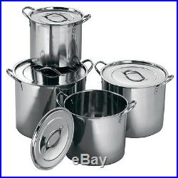 Stockpot (Set of 4) 4 Difference Sizes Saucepans with Lids Stainless Steel