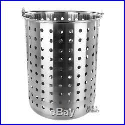 Stockpot Stainless Steel 36Qt Pot Strainer Basket Heavy Duty Outdoor Stock pot