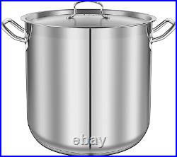 Stockpot Stainless Steel Heavy Duty 18/8 Lid Dishwasher Safe Works with Induction