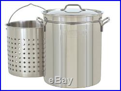 Stockpot With Strainer 44qt Stainless Steel Steam Boil Pot Fryer Lobster Crab