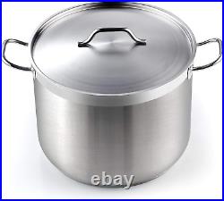 Stockpot with Lid, Professional Grade 30 Qt. Stainless Steel