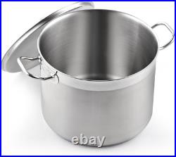 Stockpots Stainless Steel, 20 Quart Professional Grade Stock Pot with Lid, Silve