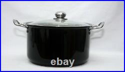 Stylish 3pc Stainless Steel Casserole Stock pot Set INDUCTION Cookware Black
