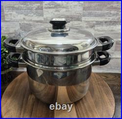 T304 Surgical Stainless-Steel 4-Square Pot, Steam Control Lid & Poaching Inserts
