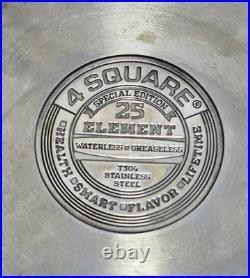 T304 Surgical Stainless-Steel 4-Square Pot, Steam Control Lid & Poaching Inserts