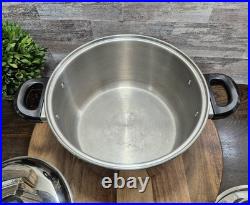 T304 Surgical Stainless-Steel 4-Square Pot, Steam Control Lid & Poaching Inserts