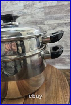 T304 Surgical Stainless-Steel 4-Square Pot, Steam Control Lid & Poaching Inserts