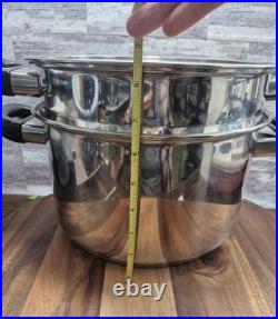 T304 Surgical Stainless-Steel 4-Square Pot, Steam Control Lid & Poaching Inserts