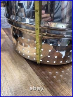 T304 Surgical Stainless-Steel 4-Square Pot, Steam Control Lid & Poaching Inserts