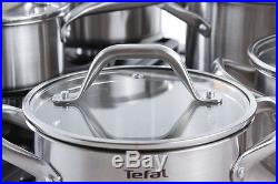 Tefal Cookware Set Hero 10 Pcs Saucepan Stewpots Stockpot + Glass Lids Pots New