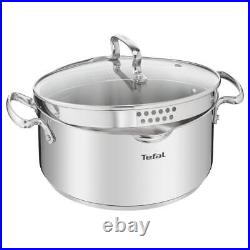 Tefal Duetto Plus SS Stewpot 24 cm with Glass Lid Silver Refurbished