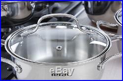 Tefal cookware set Uno 10 pcs saucepan stewpots stockpot glas lid pots