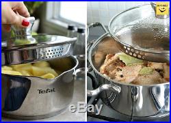 Tefal cookware set duetto 10 pcs saucepan stewpots stockpot glas lid pots