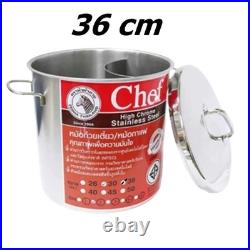 Thai Noodle Soup Stockpot Pot Stainless Steel Zebra Chef 2 Channels+Lid 36 cm