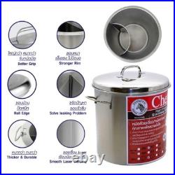Thai Noodle Soup Stockpot Pot Stainless Steel Zebra Chef 2 Channels+Lid 36 cm